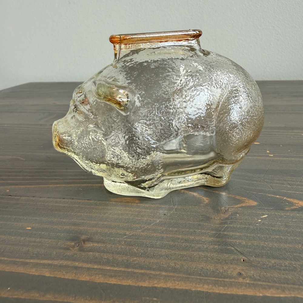 Vintage Anchor Hocking pressed glass piggy bank - Picture 6 of 11